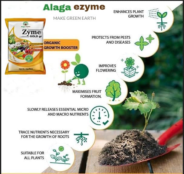 Algaezyme Zyme Fertilizer for Plants – 98% Zyme Fertilizer Granules for All Indoor & Outdoor Garden Plants (900g)