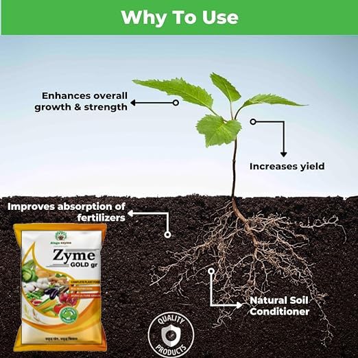 Algaezyme Zyme Fertilizer for Plants – 98% Zyme Fertilizer Granules for All Indoor & Outdoor Garden Plants (900g)