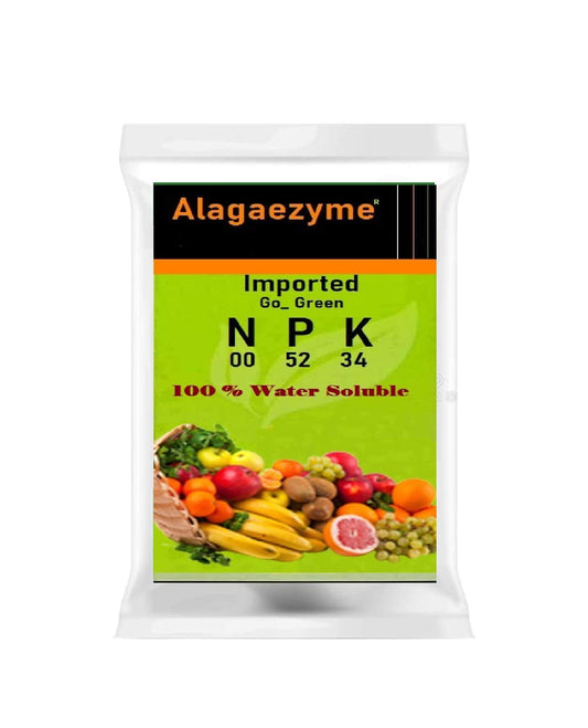 Fast 100% Water Soluble Fertilizer for Plants and Garden (Alagaezyme N.P.K. 00:52:34) (400 grm)