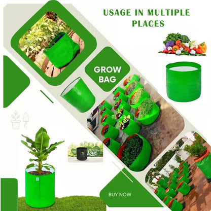 HDPE Grow Bags 250gsm (18x15 Inches) - Pack of 5, Durable Vegetable & Plant Grow Bags for Home, Terrace, and Balcony Gardening