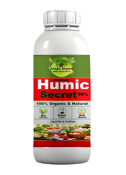 Alagaezyme Boost Plant Growth with Pure 98% Humic Acid - Organic Nutrient for Gardens Organic Liquid Fertilizer for Plants, Soil Conditioner & Root Growth Promoter - 100% Water Soluble (500 ml)