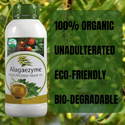 Alagaezyme Liquid Neem Oil for Organic Farming and Plant Growth | Organic Cold Pressed Water Soluble Pure Neem Oil with