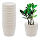 Round Premium Grade Plastic Pot 4 INCH Size for Indoor Plants/Office USE/Desktop Pot. (White) Plant Container Set of 10