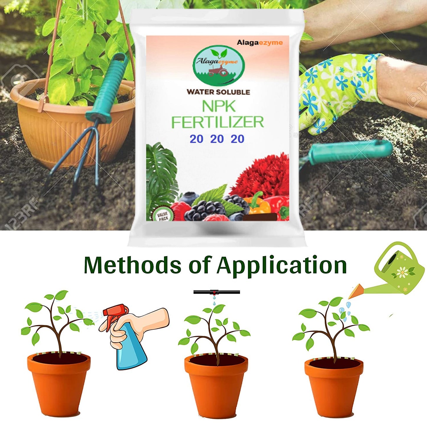 NPK 20-20-20 Fertilizer for Home Gardening (900g) – All-in-One Plant Food (Powder Form)