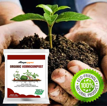 Vermicompost Fertilizer for Home Garden Plants (0.9kg) – Organic Plant Growth Booster