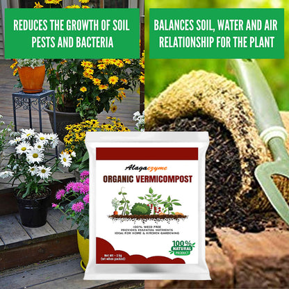 Vermicompost Fertilizer for Home Garden Plants (0.9kg) – Organic Plant Growth Booster